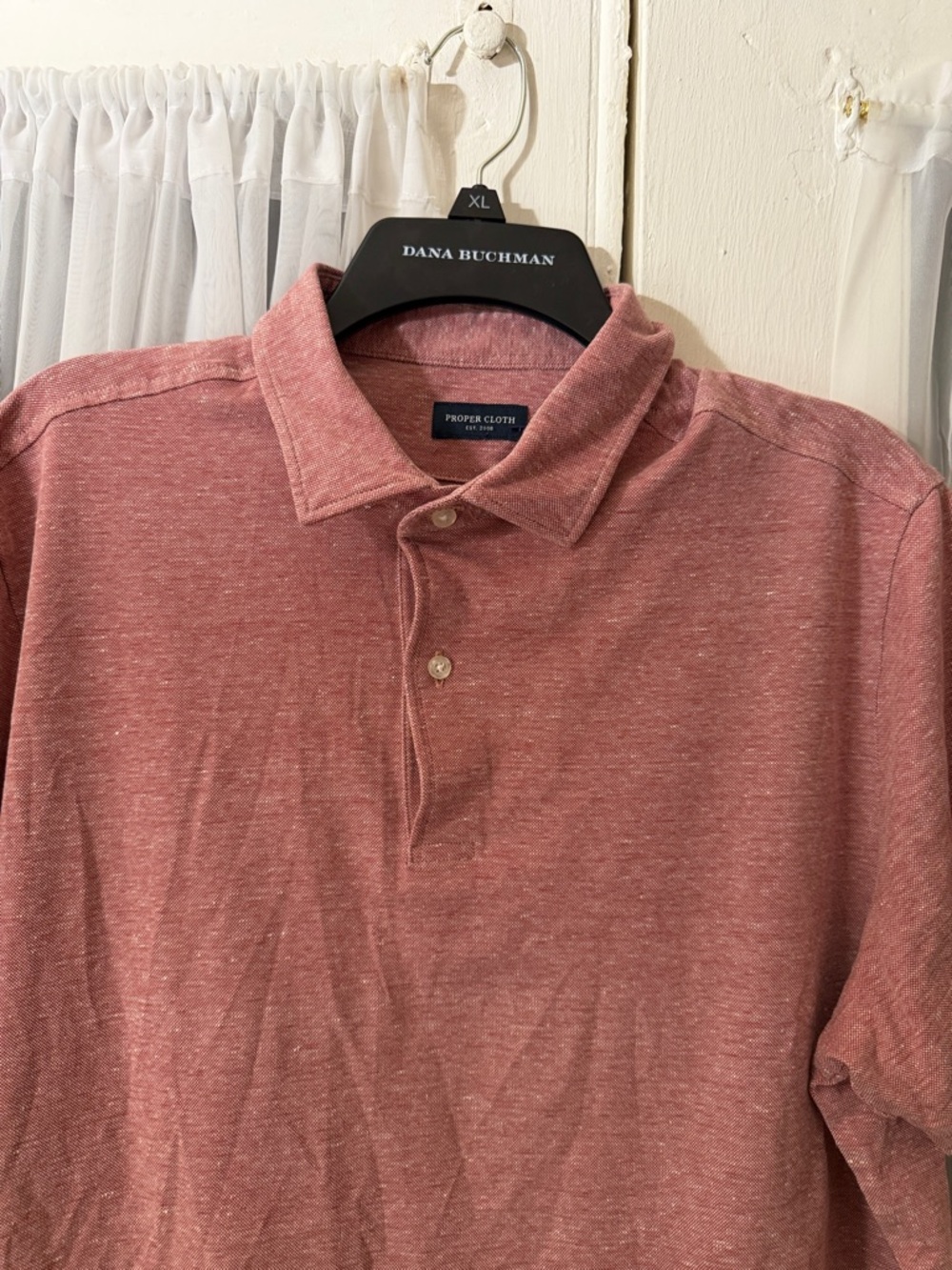 Proper Cloth Men's Polo Shirt Linen Blend Men’s 16.5 Collar
